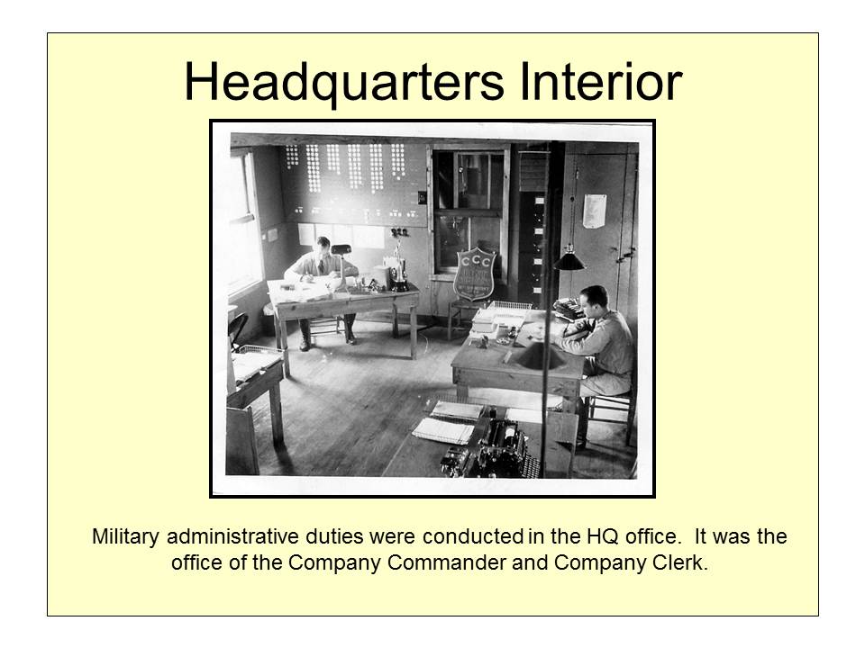 Slide 10 — Camp Roosevelt, April 1933