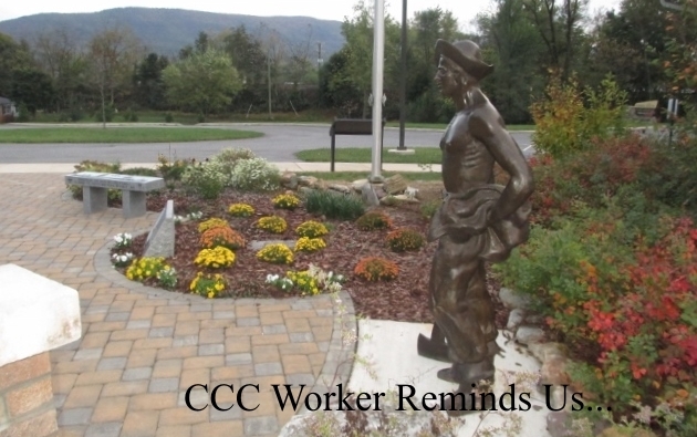 Life-size CCC Worker Statue at a state park